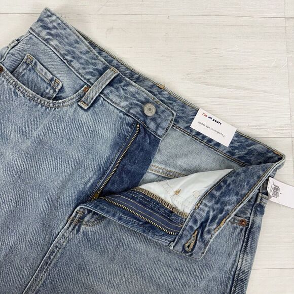 Old Navy Denim Jean Midi Skirt Size 6 Blue Light Wash Front Slit High Rise NWT - Picture 9 of 15